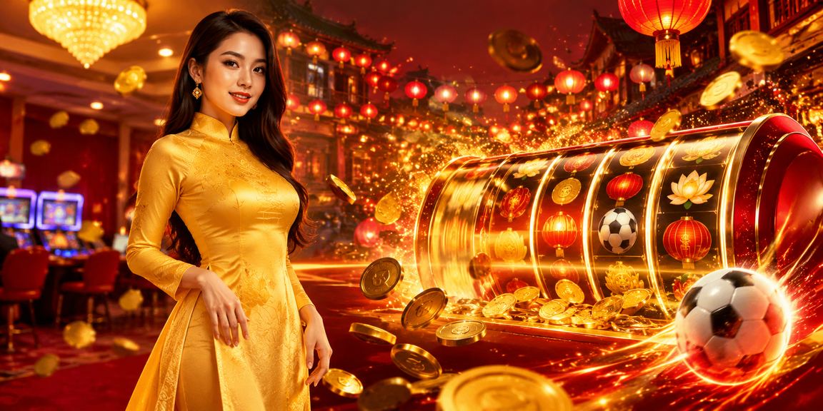Máy đánh bài Slot với chủ đề áo dài Việt Nam tại Hội An